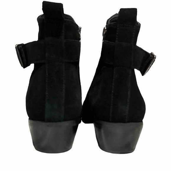 Blondo Black Waterproof Suede Leather Buckle Ankle Boots Booties Size 10 - Picture 6 of 14